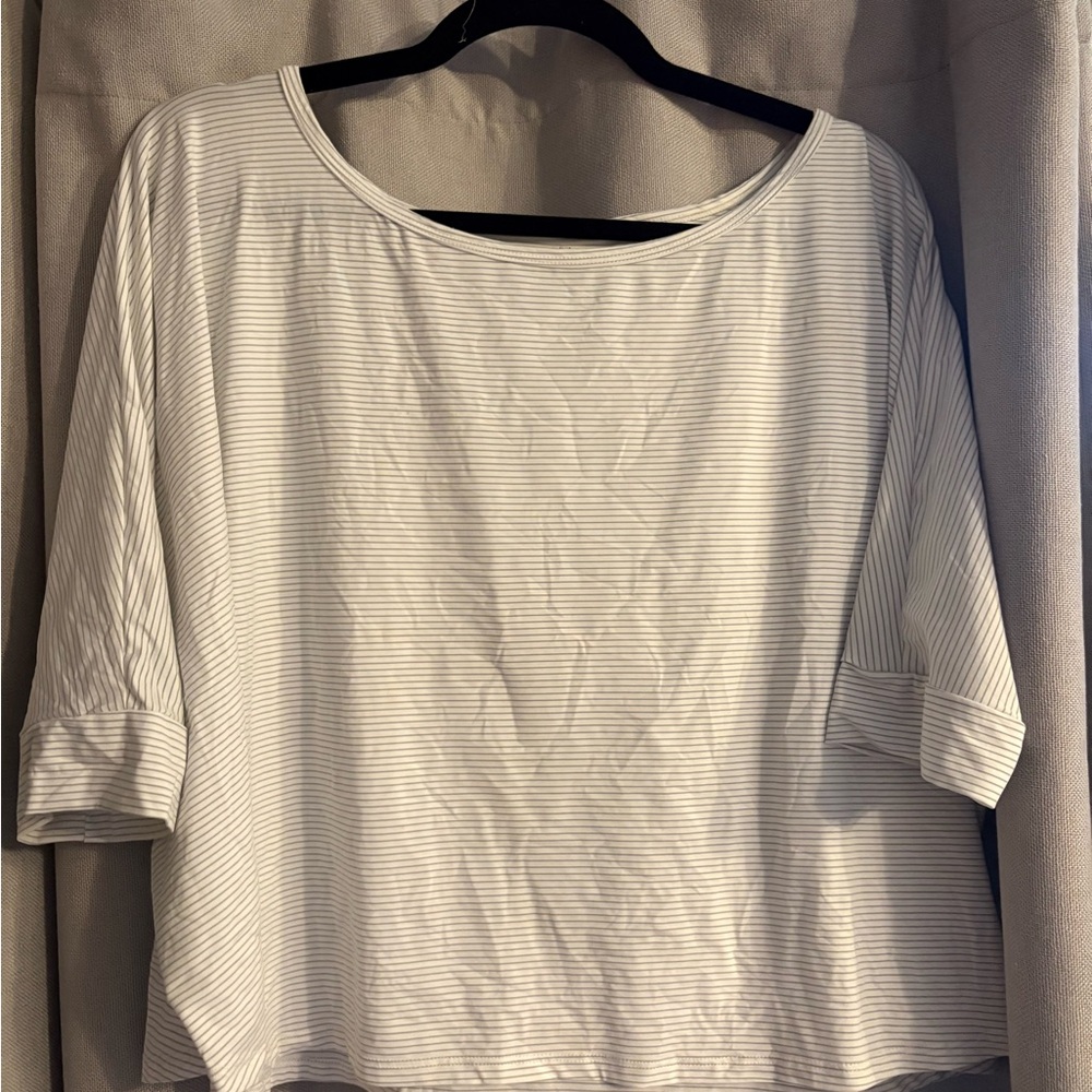 Splendid White Striped Long Sleeve Top